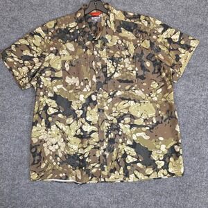 Simms Shirt Mens 3XL Fishing Veil Camo Short Sleeve Camouflage Button Up